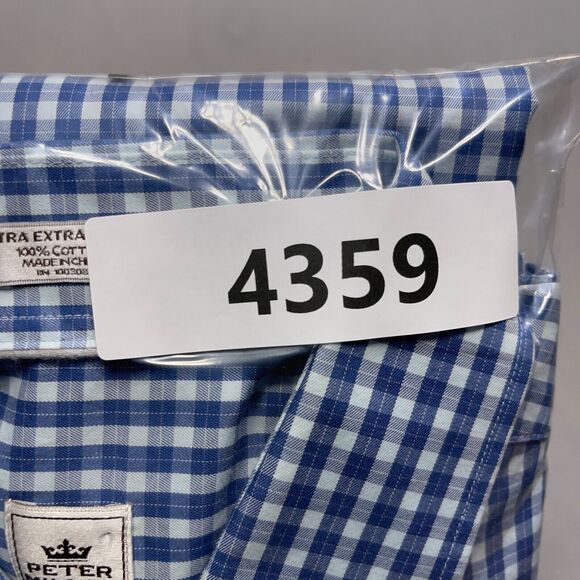 Peter Millar Shirt Mens Size XXL Button Down Blue Check Casual Preppy Career - Picture 11 of 11